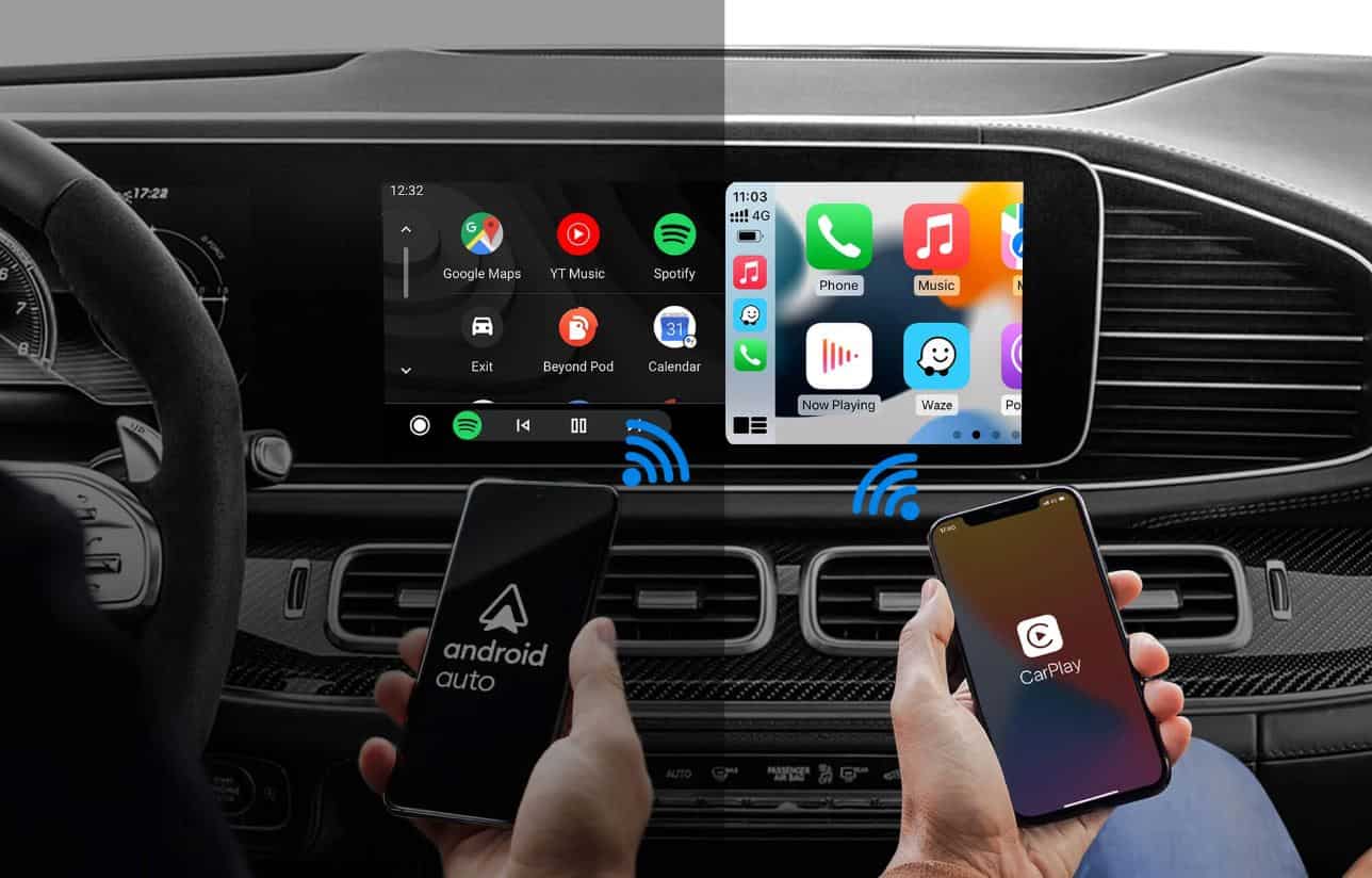 Box Android 13 Wireless Carplay e Android Auto TV Box com Youtube Netflix