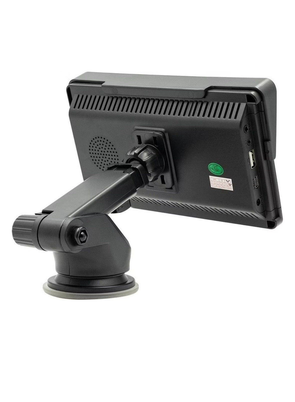 Reprodutor de vídeo multimídia portátil com tela sensível ao toque IPS de 7 polegadas, CarPlay, Android Auto e rádio automotivo.