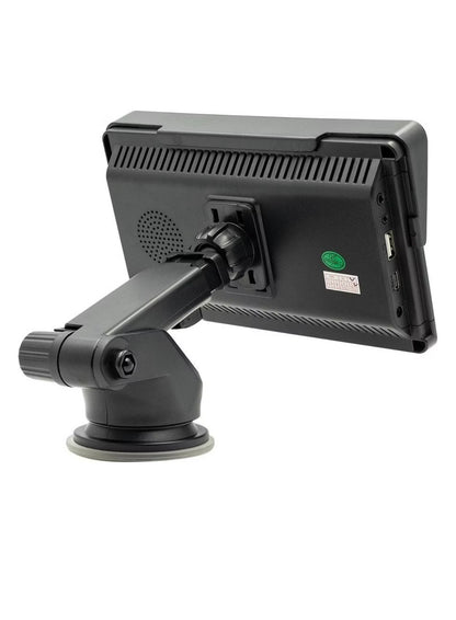 Reprodutor de vídeo multimídia portátil com tela sensível ao toque IPS de 7 polegadas, CarPlay, Android Auto e rádio automotivo.