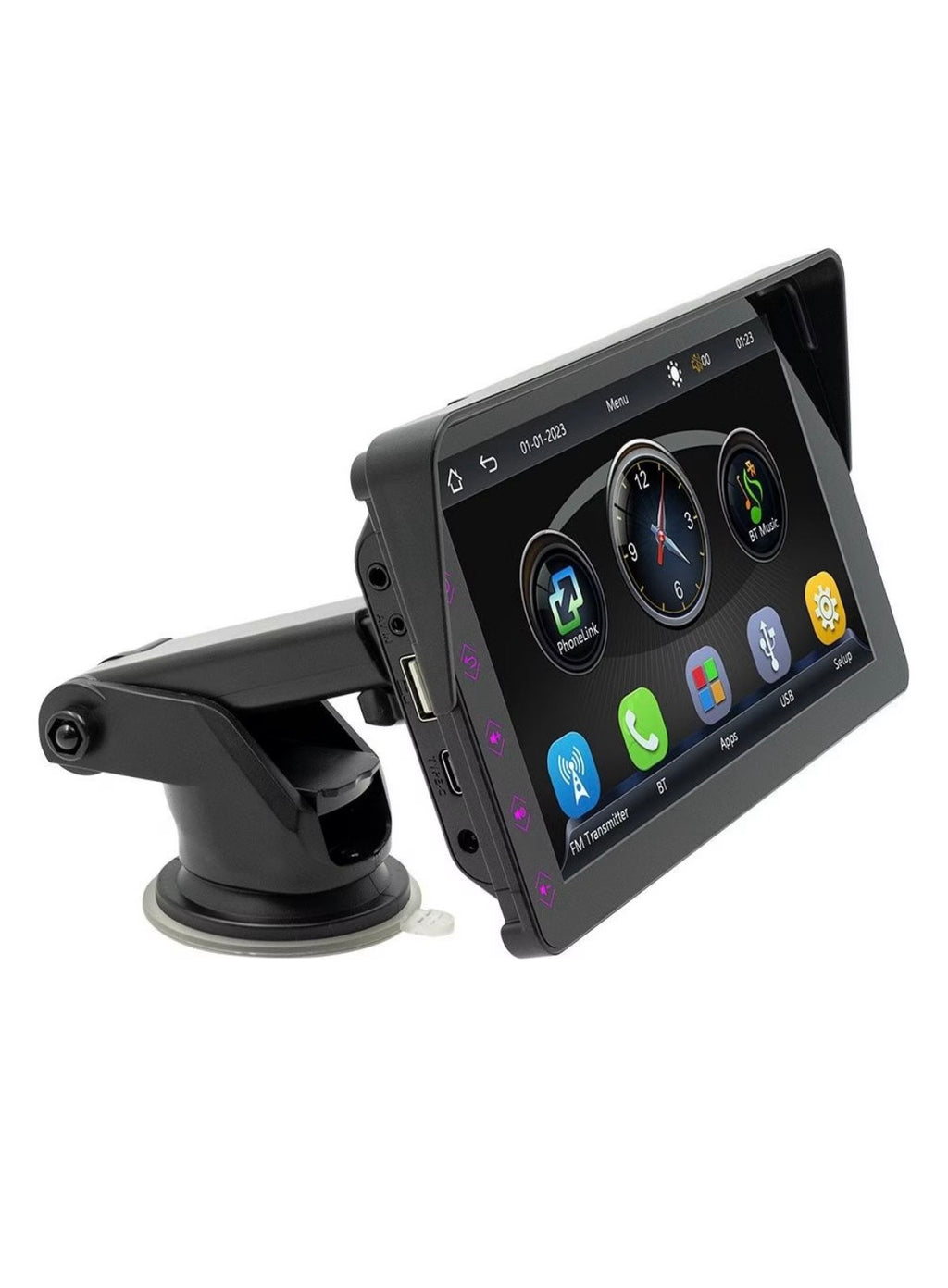 Rádio do carro reprodutor de vídeo multimídia sem fio carplay e android auto portátil tela tátil universal