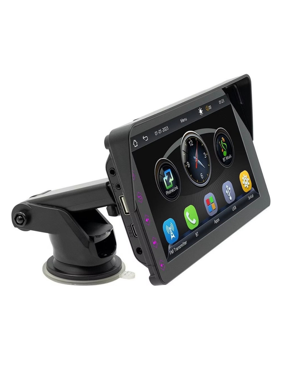 Rádio do carro reprodutor de vídeo multimídia sem fio carplay e android auto portátil tela tátil universal