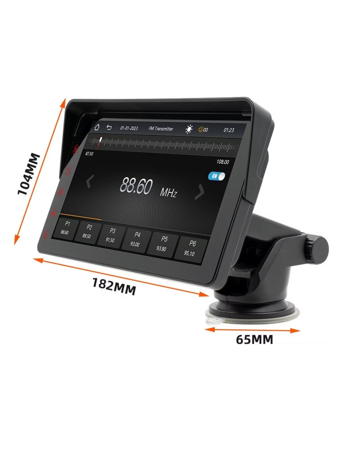 Reprodutor de vídeo multimídia portátil com tela sensível ao toque IPS de 7 polegadas, CarPlay, Android Auto e rádio automotivo.